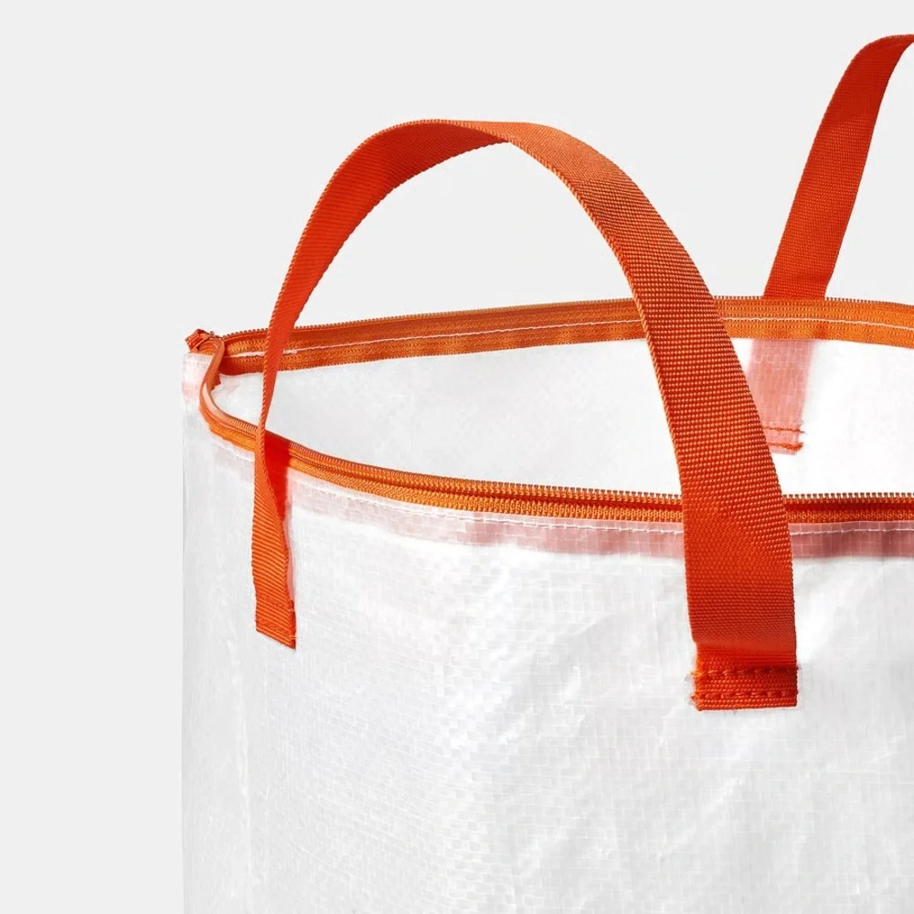 4 Large White Laundry Hamper with Orange Handles